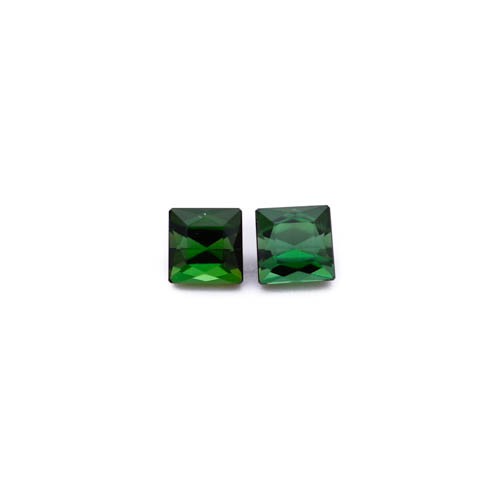 (2pc) 6mm Modified Scissor Cut Green Tourmaline Squares Puvah